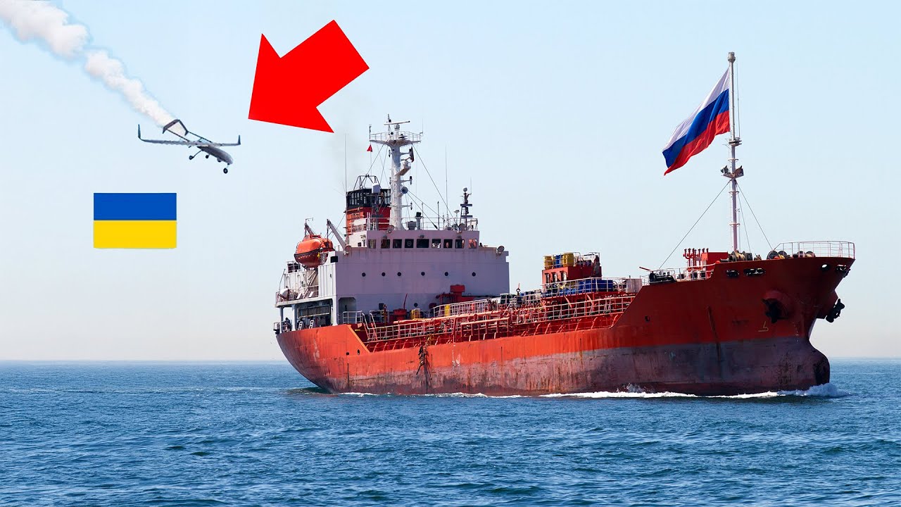 Watch Ukrainian Drones OBLITERATE a Russian Ship