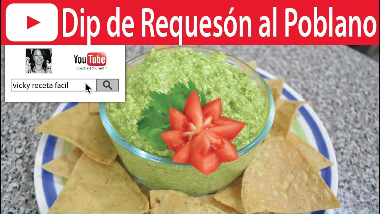 DIP DE REQUESÓN AL POBLANO | #VickyRecetaFacil
