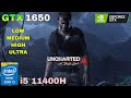 Uncharted 4 | GTX 1650 Laptop + i5-11400H | Acer Nitro 5 | 1080P All Settings