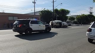 Multiple vehicle collision sheriff on scene