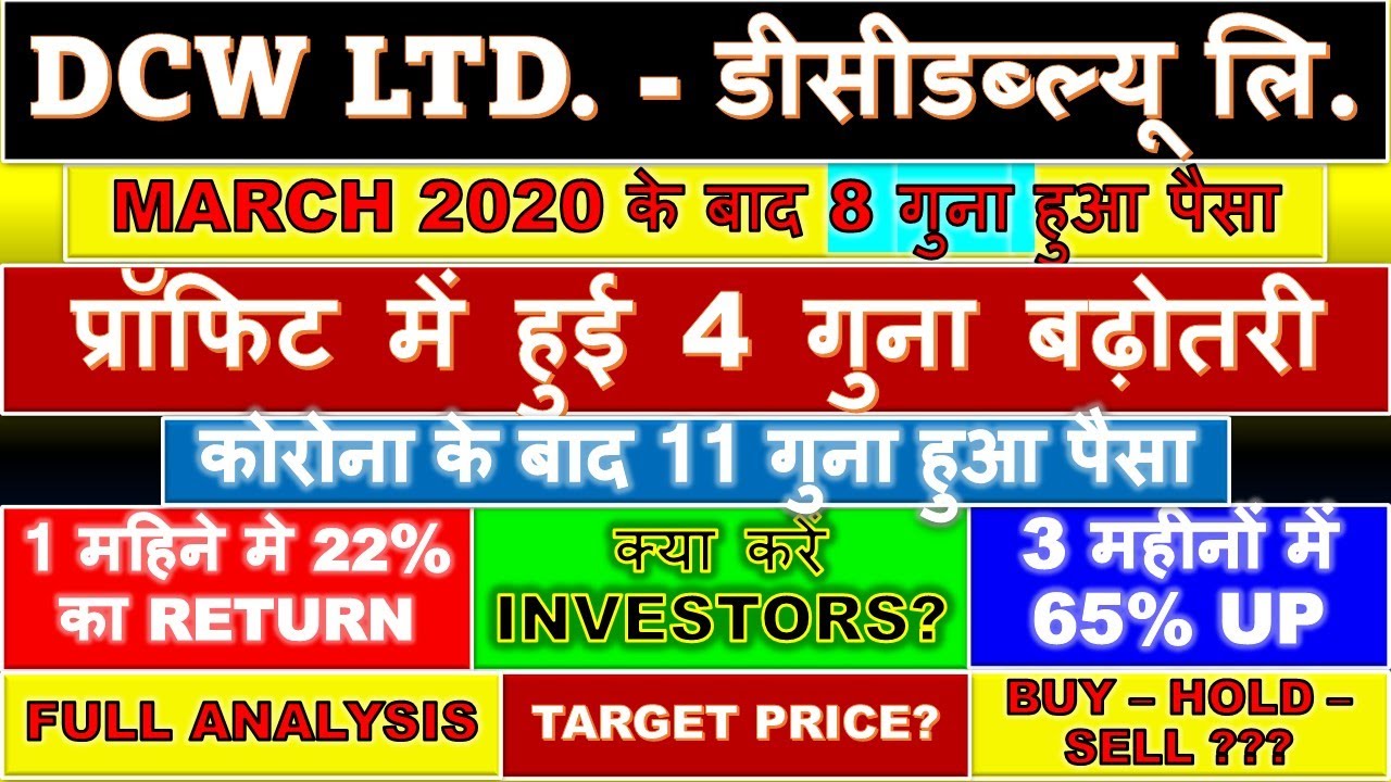 DCW SHARE NEWS,DCW SHARE FULL ANALYSIS,DCW SHARE TARGET PRICE,DCW SHARE