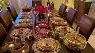 my ramadan table decor with arabian touch | ramadan colors | essence cuisine