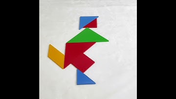 Running man figure with tangram toys! #shorts
