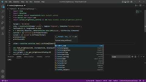 Control brightness of screen based on time of day using Python