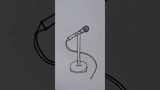 How to draw a microphone with 1 #shorts #art #doodleart