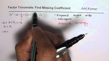 Trinomial Factoring Missing Terms Test