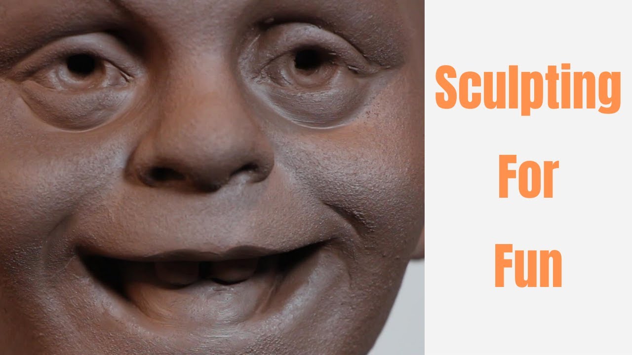 Sculpting female head in clay. Tutorial how to sculpt in a water based  clay. 