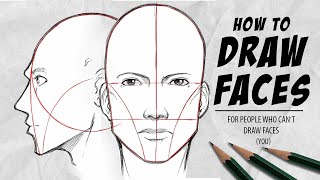 How to DRAW FACES - In your own Style [Front   Sideview] | DrawlikeaSir