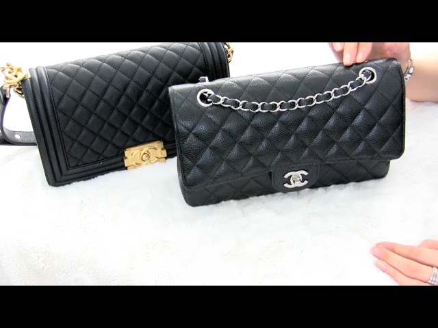 Chanel Le Boy Medium Flap Bag Caviar Leather Black