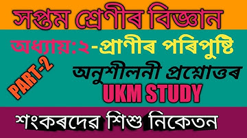 সপ্তম শ্ৰেণী//বিজ্ঞান//পাঠ:২-প্ৰাণীৰ পৰিপুষ্টি//অনুশীলনীৰ প্ৰশ্নোত্তৰ আলোচনা//Science chapter 2//