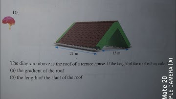 The diagram is the roof of a terrace house. If the..Chapter 10 Generating Excellence question 10