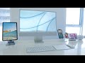 My 2021 M1 iMac Silver "Kitchen" Modern Desk Setup!