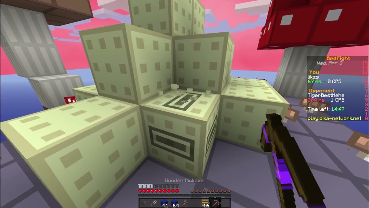 Tryharding in Pika-Network Bedwars Practice