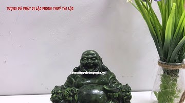 Tượng Đá Phật Di Lặc Phong Thủy Tài Lộc - Size Nhỏ - Màu Xanh Lục Bích