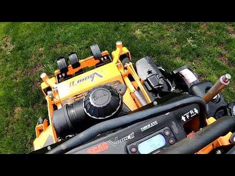 SCAG Vride II, 52' with blower bagger - YouTube