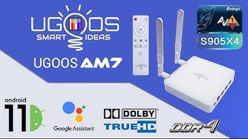UGOOS AM7 TV BOX Android 11 Smart Box Amlogic S905X4 DDR4 4GB RAM 32GB ROM