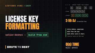 LeetCode #482: License Key Formatting, Build From the End