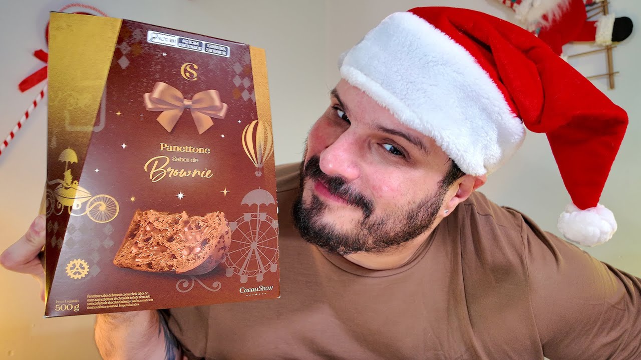 PROVANDO O PANETTONE de BROWNIE da CACAU SHOW - PRIMEIRO PANETTONE DE CANA do BRASIL