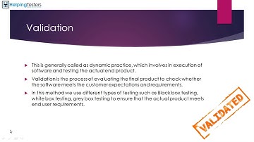 Verfication vs validation - Software Testing Tutorial 3