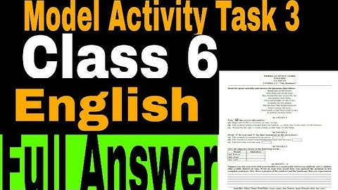 Class 6 English model activity task part 3 ll english question answer ll activity 4 rainbow answer