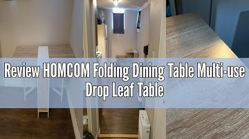 Review HOMCOM Folding Dining Table Multi-use Drop Leaf Table with Storage Shelves Space Saving Desig