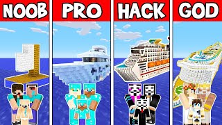 Minecraft - NOOB vs PRO vs HACKER vs GOD FAMILY BOAT CHALLENGE in Minecraft ! AVM SHORTS Animation