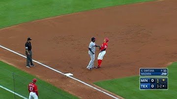 MIN@TEX: Castro drops ball, recovers to cut down Choo