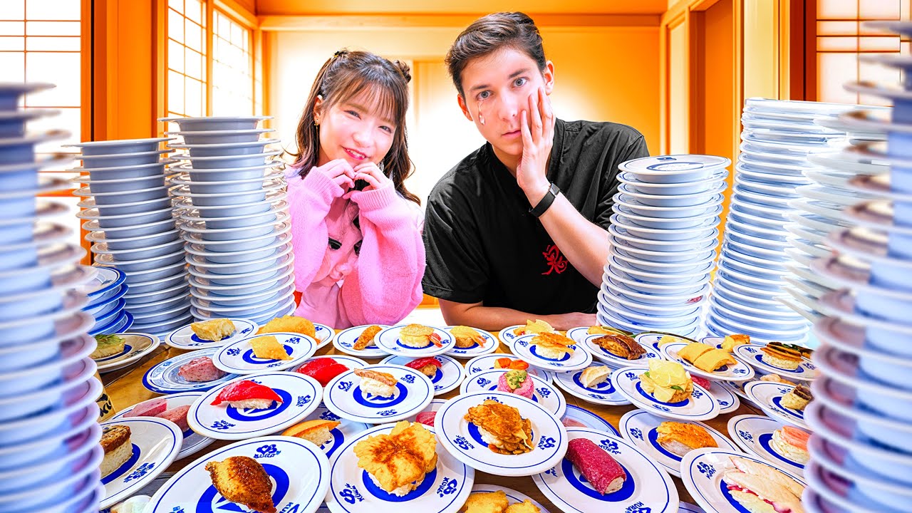 J'emmène une GROSSE MANGEUSE Japonaise professionnelle dans un sushi à volonté (c'est terrifiant)