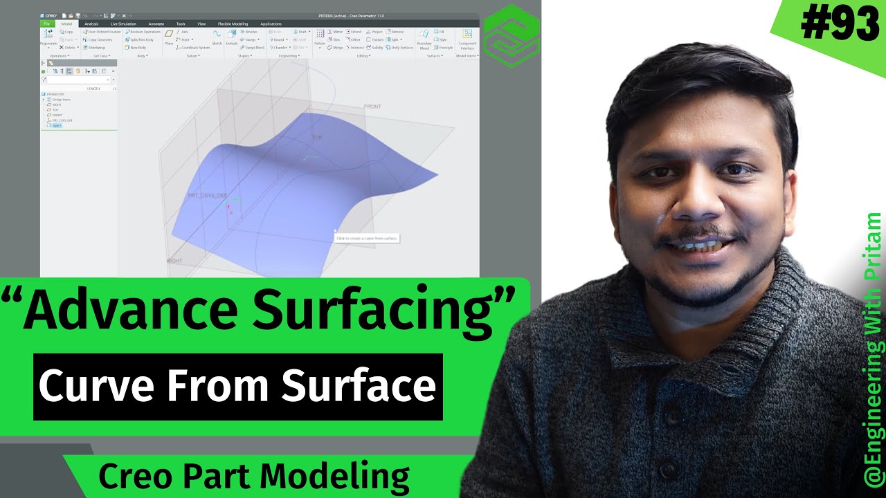 Advanced Surfacing in PTC Creo: Curve From Surface | Free vs UV vs Isoline | #93