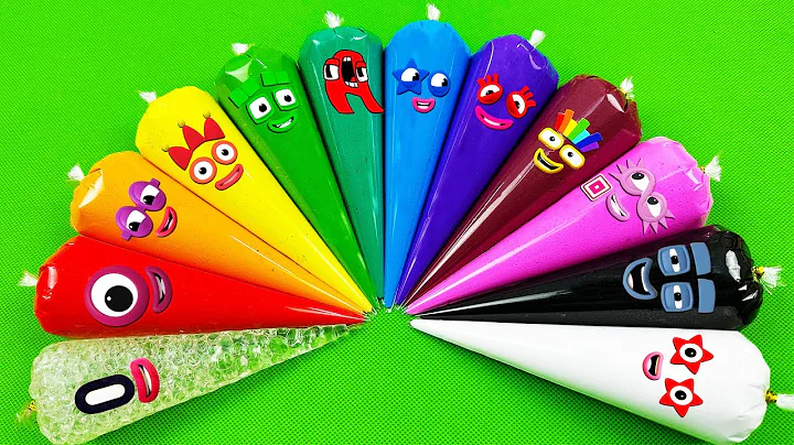 Numberblocks – Looking Rainbow Slime with Piping Bags! Satisfying Slime Videos, ASMR