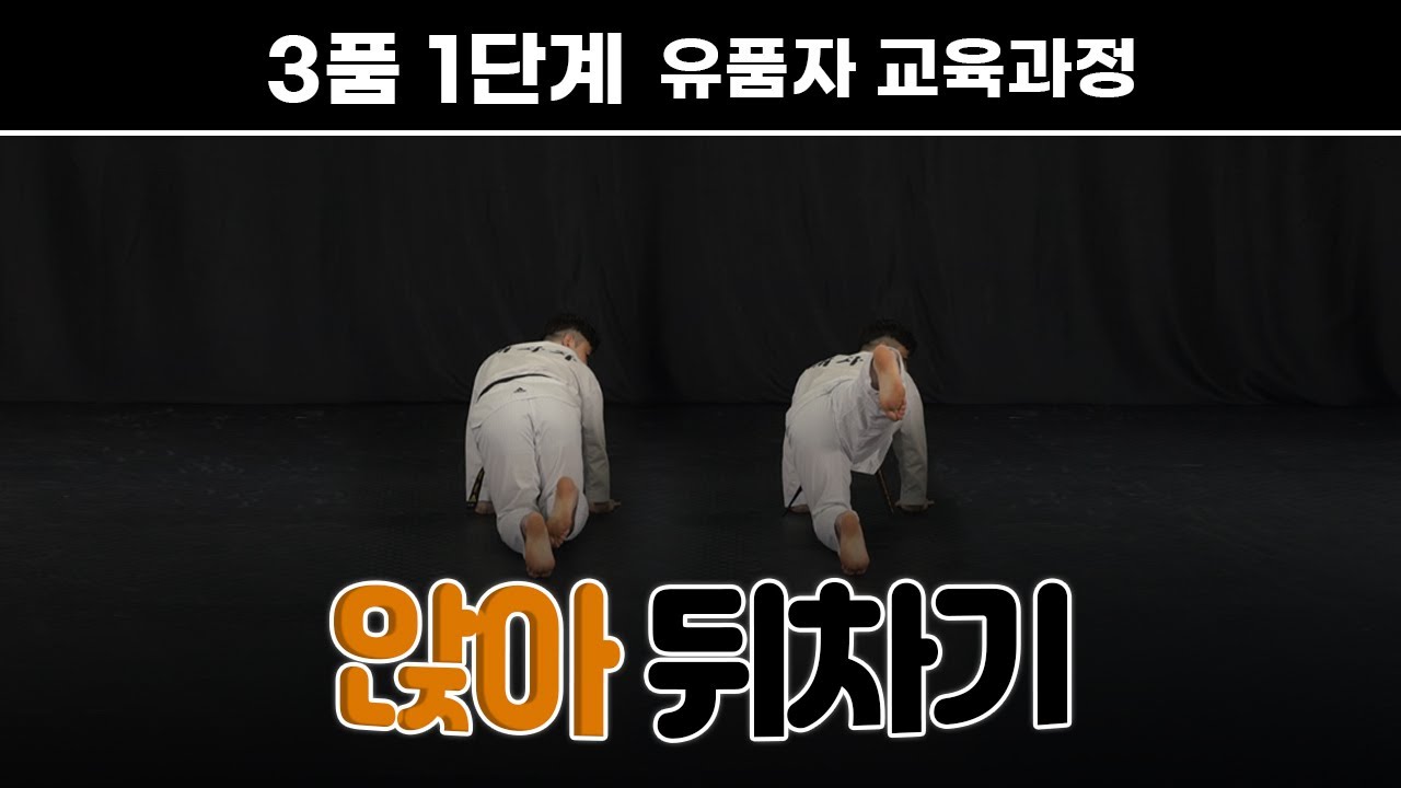 [3품 1단계] 앉아 뒤차기 Sit and Dwi chagi (back kick) - YouTube