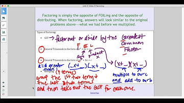 Unit 4 Video 3 Factoring