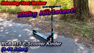 Rcb R15 E-Scooter Für Kinder 8-16 - Leistungsstarker 250W Motor - 20 Kmh - 105Kg Härtetest