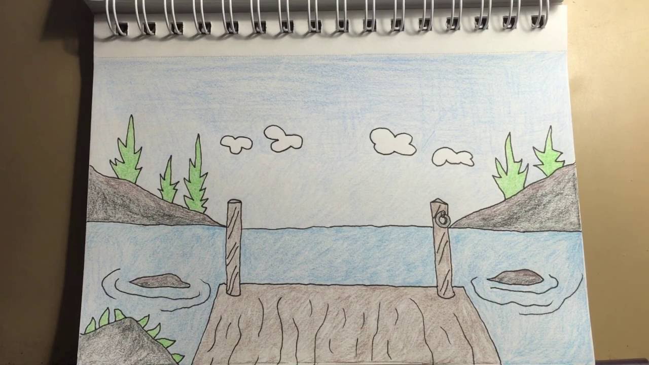 521 - How to Draw a Cartoon Lake Background - YouTube