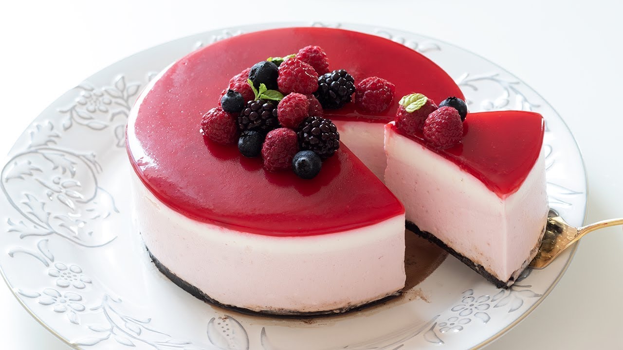 ラズベリーレアチーズケーキの作り方 No Bake Raspberry Cheesecake Hidamari Cooking Youtube