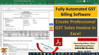 GST BILLING Software in Excel VBA || Create Sales Invoice in Excel