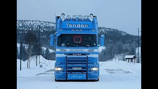 ICE ROAD TRUCKING IN NORWAY. NRK TV PROGRAM WITH: THOR TENDEN TRANSPORT. GOING FROM STRYN TO NARVIK