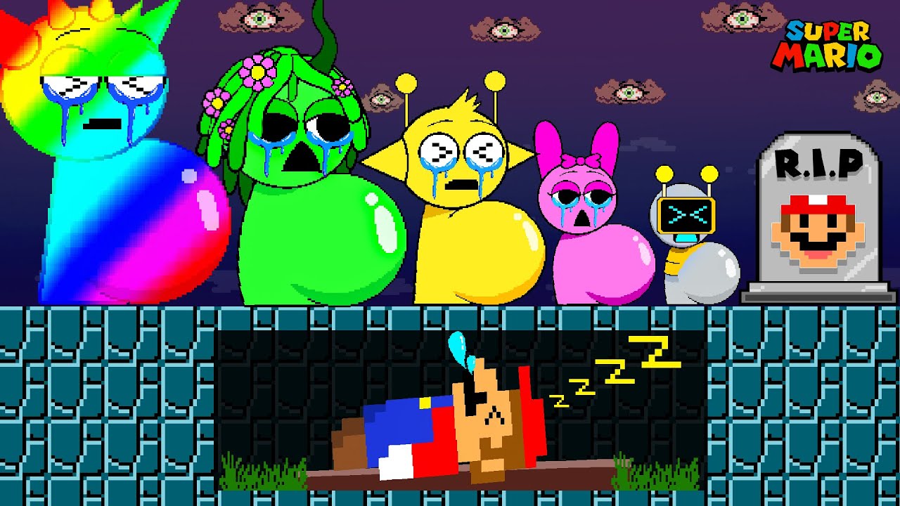 EVOLUTION of Sprunki Raibow R.I.P Mario in Super Mario Bros #sprunki