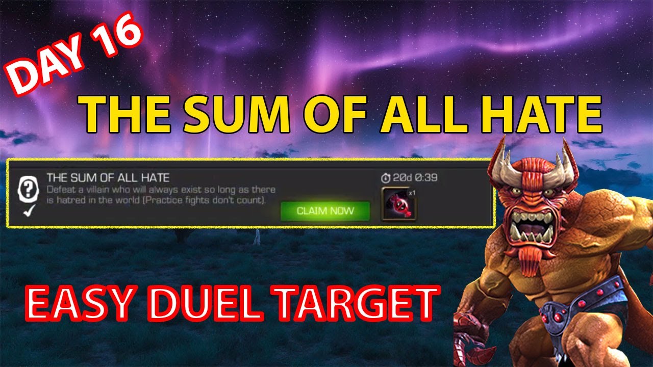 The sum of all hate Mcoc || Defeat a villain who will always exist so long as there is hatred