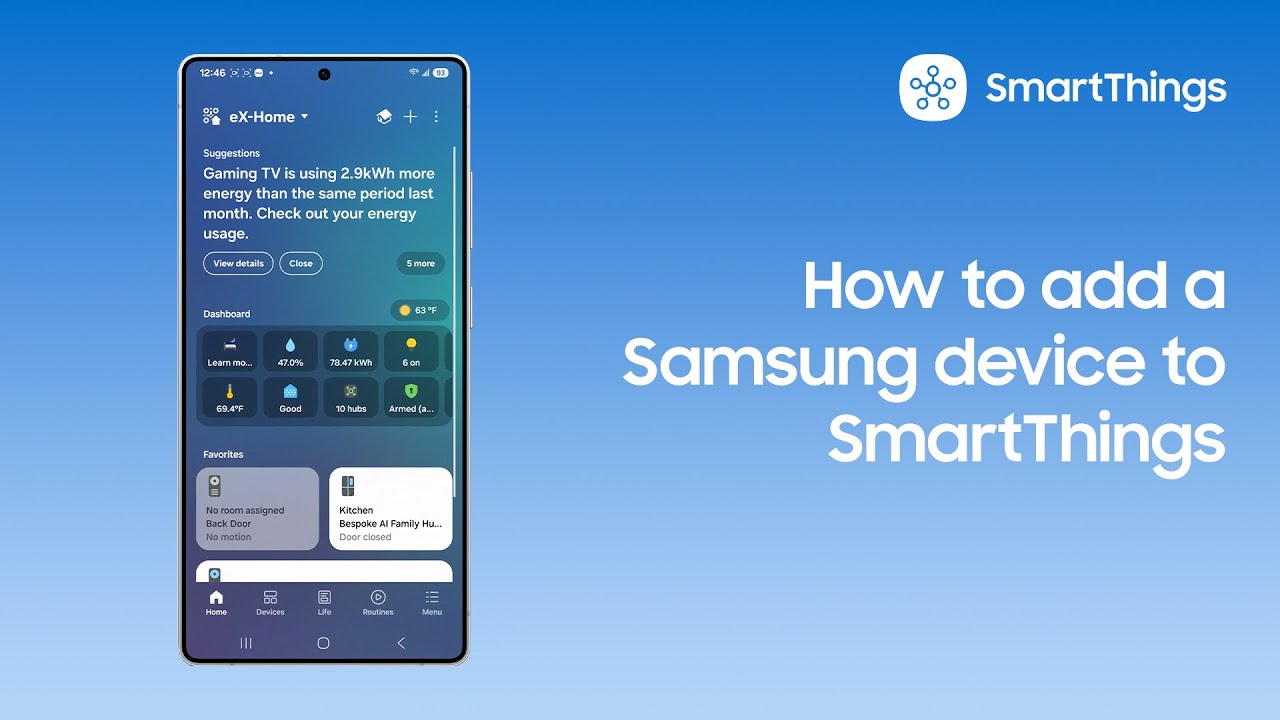 How to add a Samsung device to SmartThings - YouTube