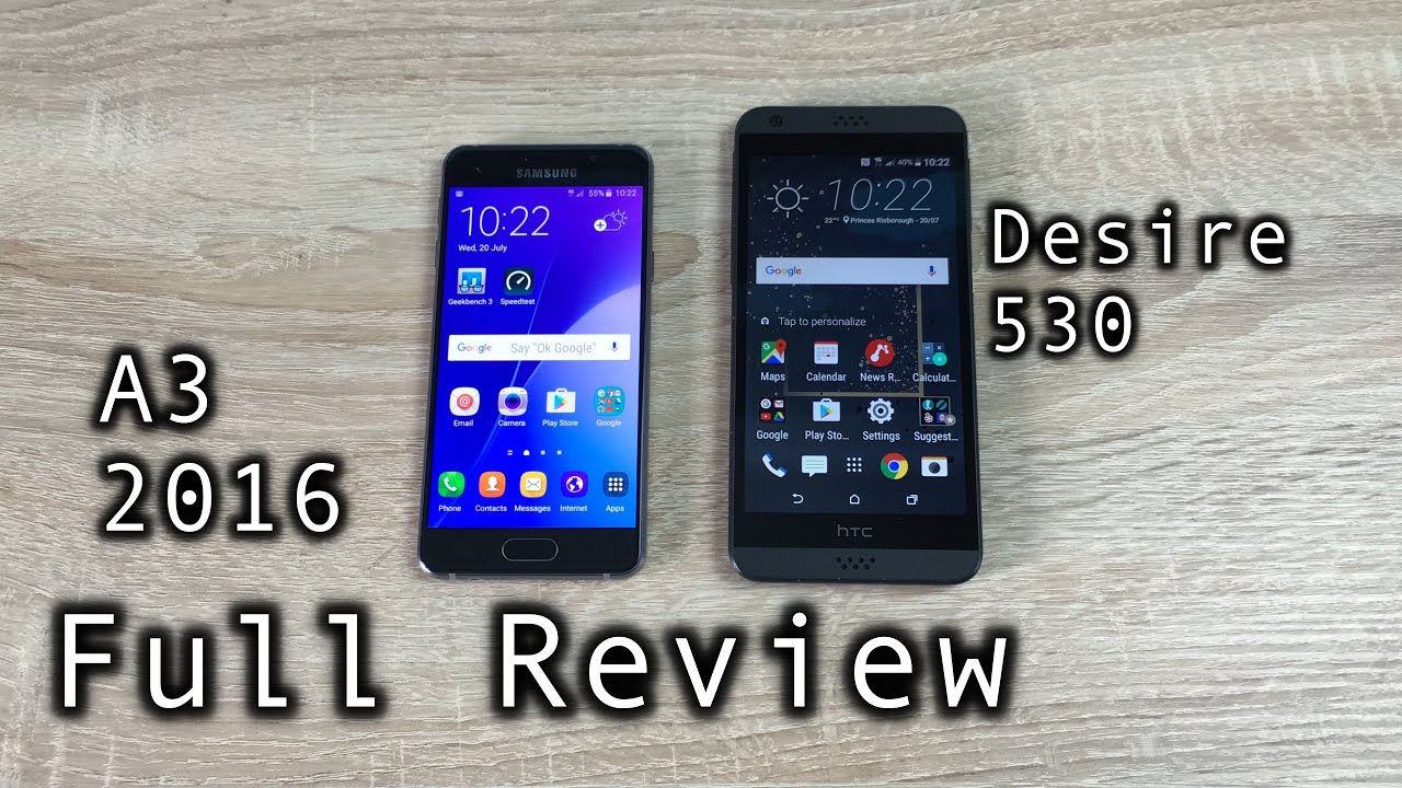 HTC Desire 530 und Samsung Galaxy A3 - Vergleich