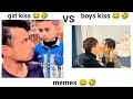 girl kiss vs boys kins 😂🤣#memes #funnymemesvideos