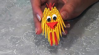 How to make a paper chicken (a chick) modular origami. Tutorial for beginners (3D origami) Net Worth