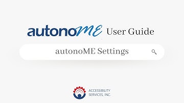 autonoME User Guide: Settings