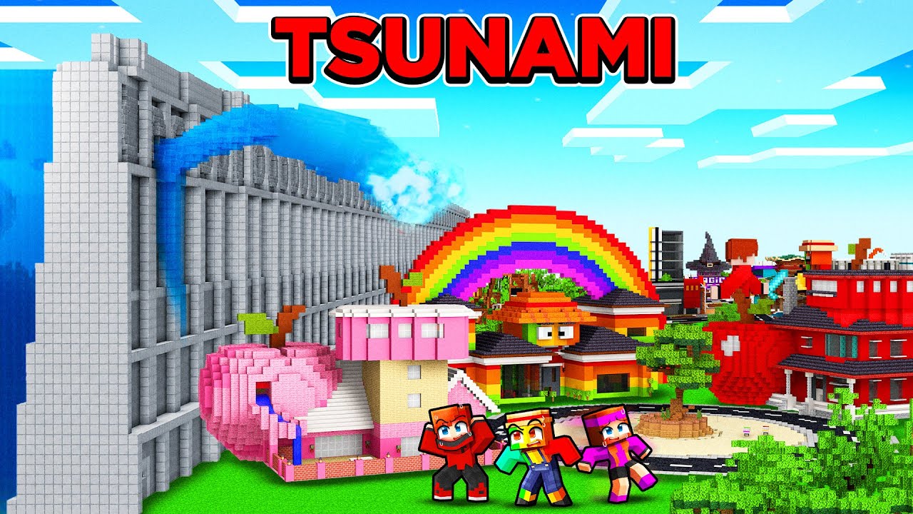 Un Tsunami détruit Talcacity sur Minecraft !