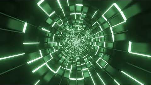 Green Tunnel Abstract Background Video Loop - Geometric Pattern - Motion Grafics Metallic Texture 4k