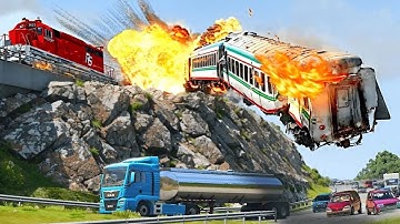 Train To Hell Epic Train Chase and Crash BeamNG  Drive 🔥🚧 #008
