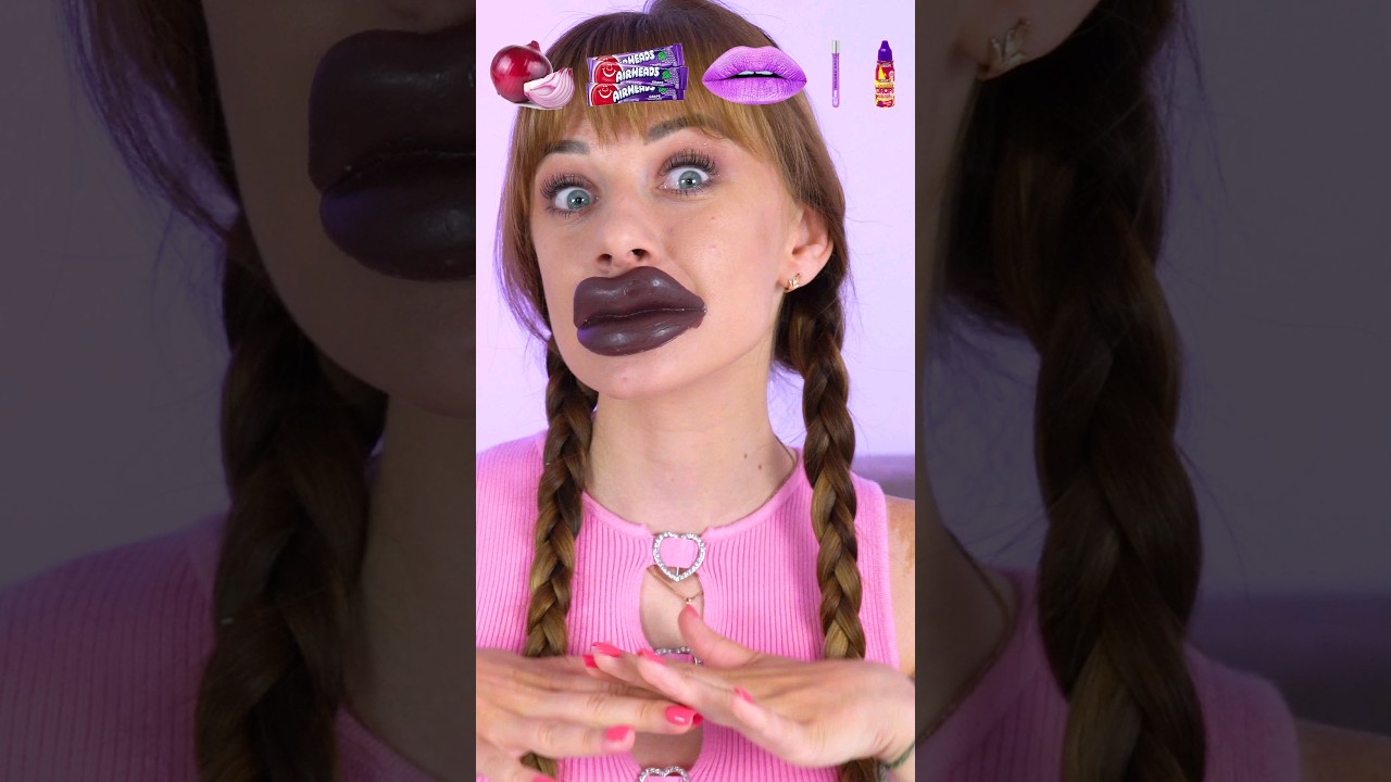 ASMR Emoji Purple Food Eating Mukbang 