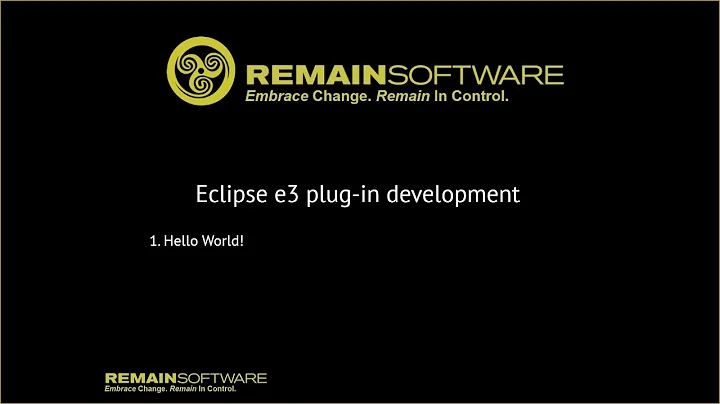 1. Hello World - Eclipse E3 Plugin Development