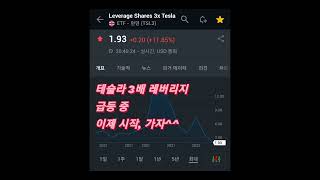 테슬라 3배 레버리지 급등한다, 이제 전고점 돌파 하러가자, 🎉